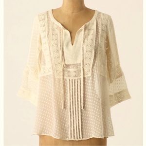 Anthro Flowy Lace Top
